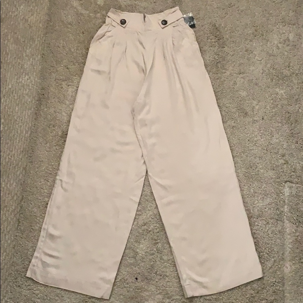 Brand New Notched High-Rise Wide-Leg Pants